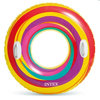 حلقه شنا بادی رنگارنگ دستگیره دار Intex 59256